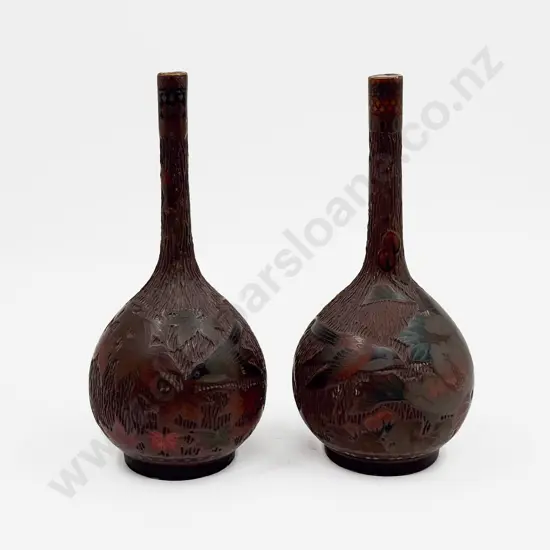 A Pair of Japanese Jikki Shippo Style Vases