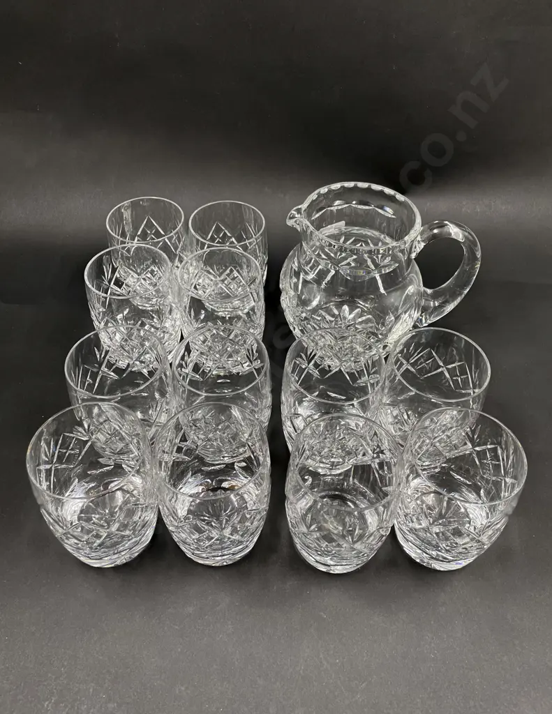 Qty of Webb Corbett Tumblers together with Jug Image 1++