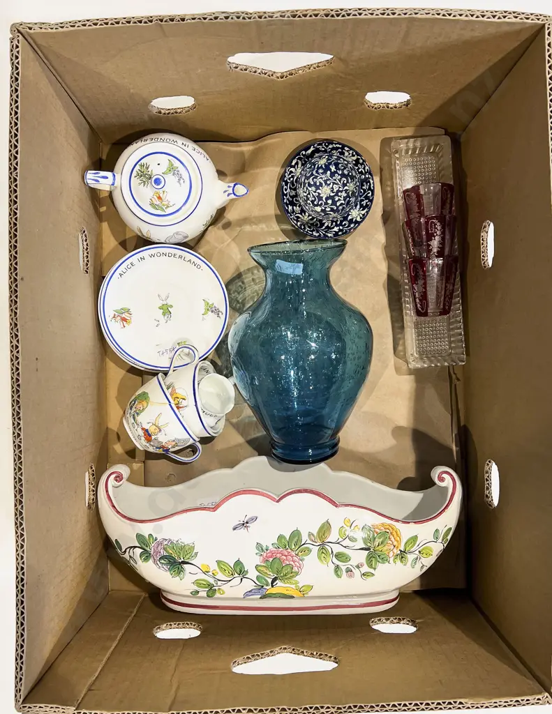 Box Qty of Assorted incl Italian Flower Trough with Children's Tea Set etc Image 1++