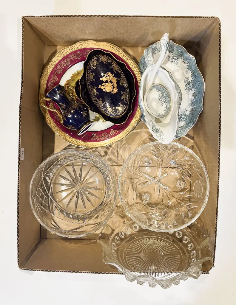 Qty of Assorted Fancy China with Crystal & Glass Ware Image 1++