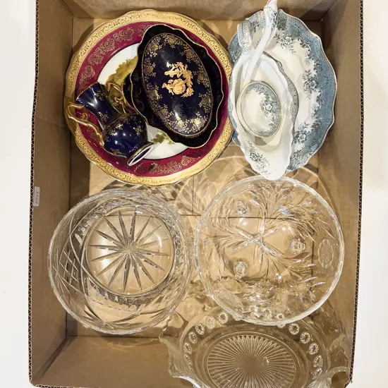 Qty of Assorted Fancy China with Crystal & Glass Ware