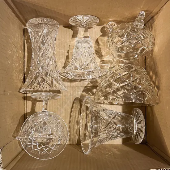 Box of Assorted Crystal Ware