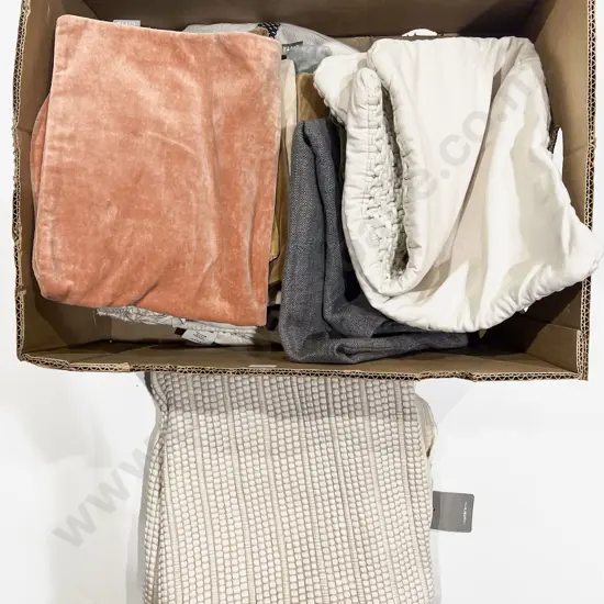 Box Qty of Assorted Cushion Covers etc