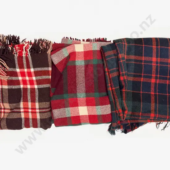 Three NZ Woollen Travel Blankets