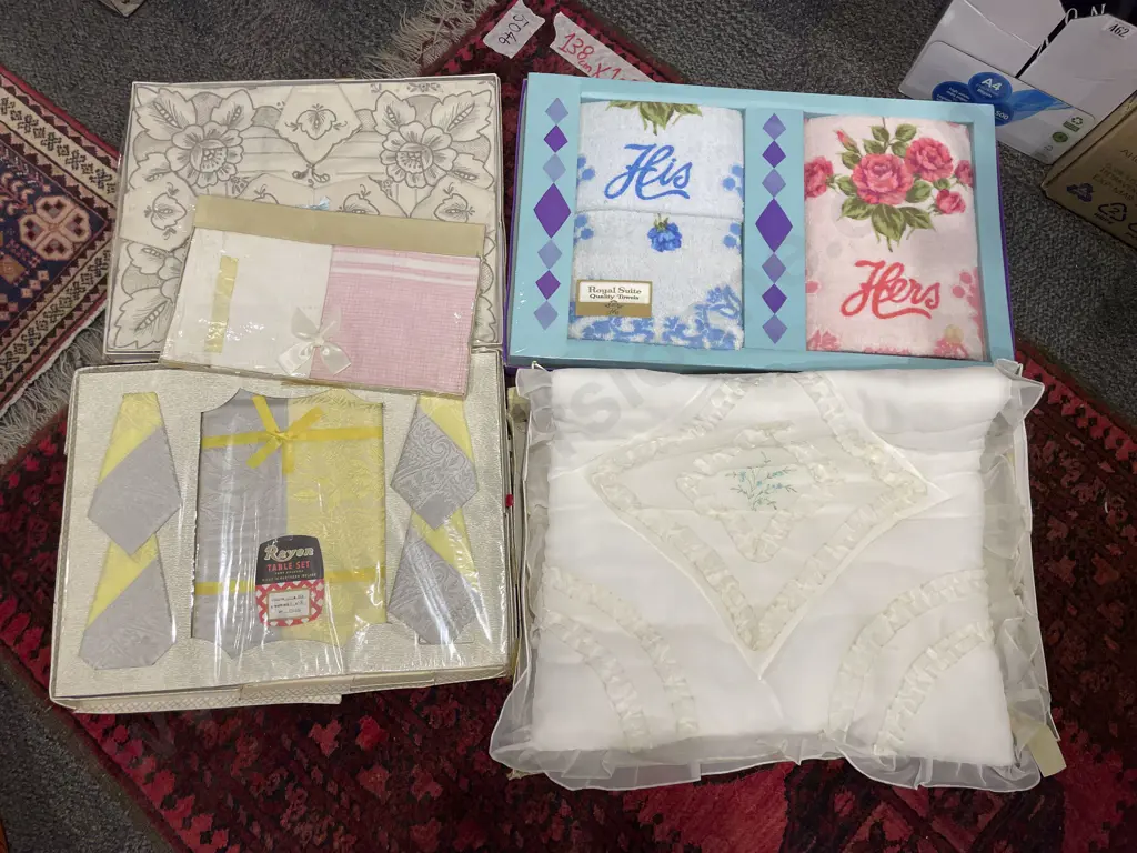 Qty of Assorted Boxed Vintage Table Linen etc Image 1++