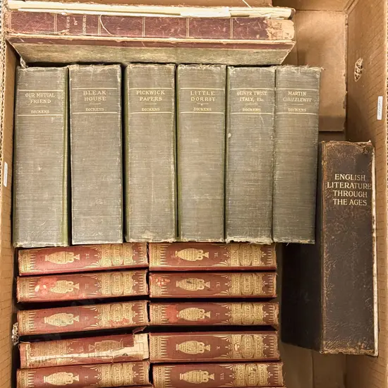 Box Qty of Assorted incl Various Dickens & Shakespeare Volumes