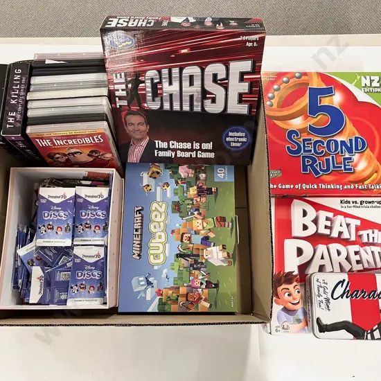 Box of Assorted Games and DVDS