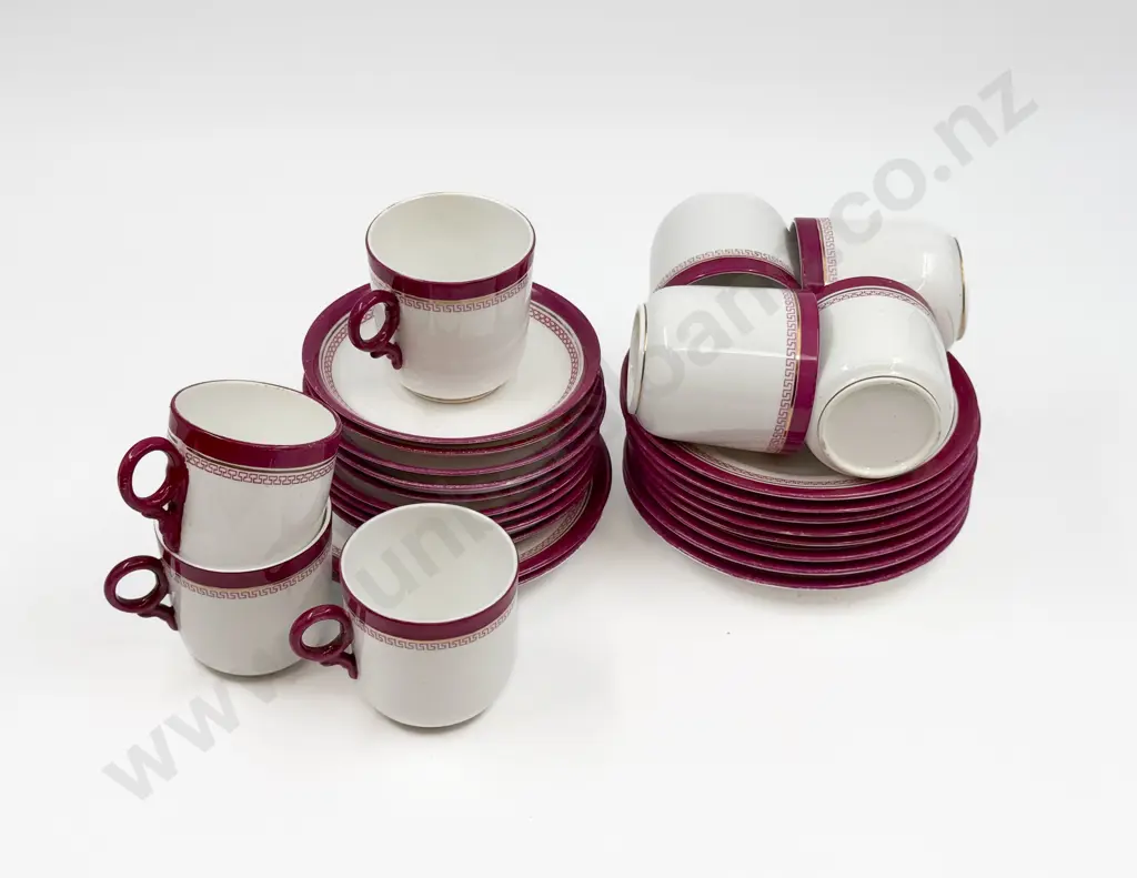 Eight Victorian Staffordshire Cup Saucer Plates (Faults) Image 1++