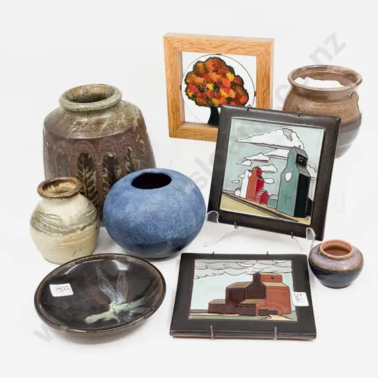 Quantity of Assorted Pottery together with Three Decorative Tiles