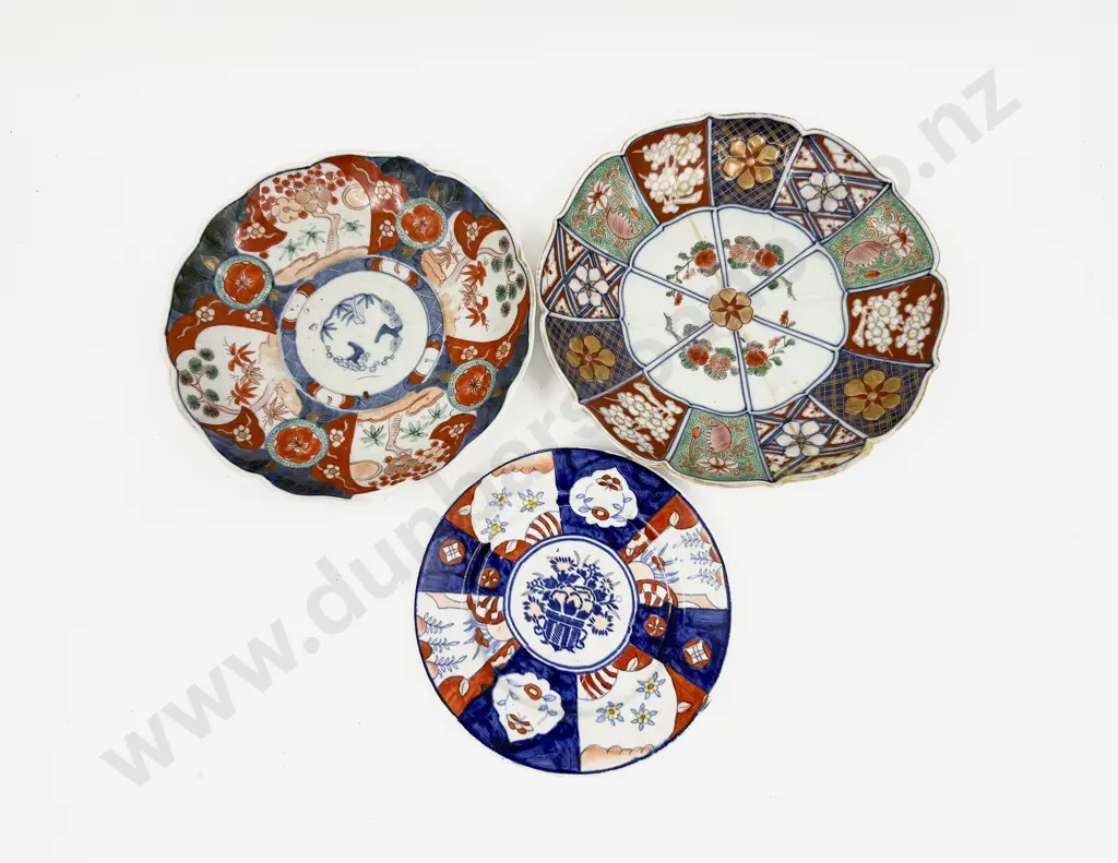 Three Assorted Imari Pattern Plates Image 1++