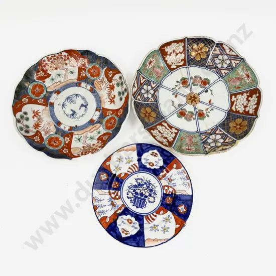 Three Assorted Imari Pattern Plates