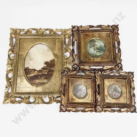 Set of Three (Comprising of Pair & One Larger) Ornate Photo Frames together with Large Gilt Framed Example