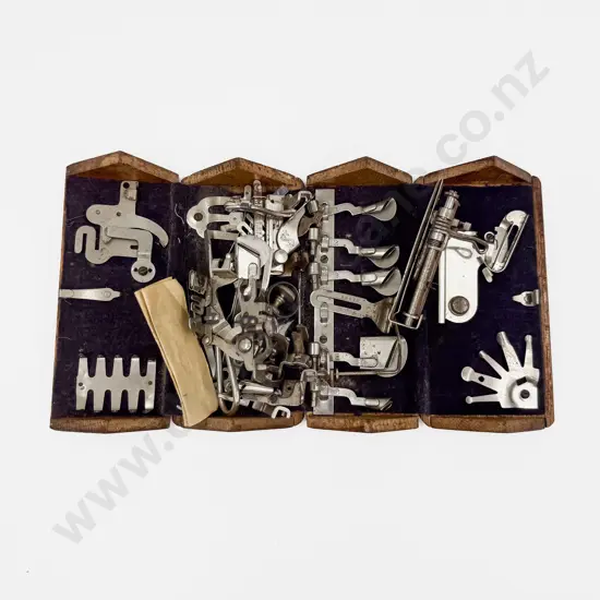 Vintage Folding Case of Assorted Sewing Machine Accessories