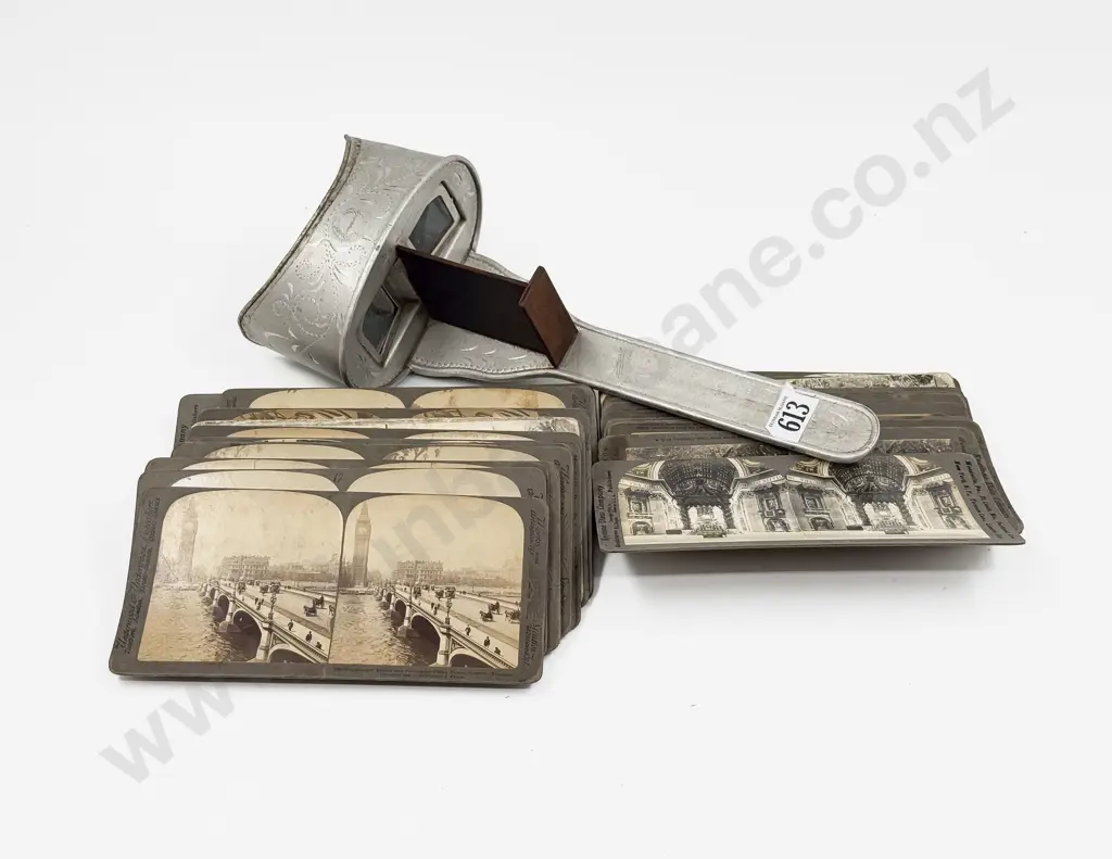 Vintage Stereoscope & Assorted Slides Image 1++