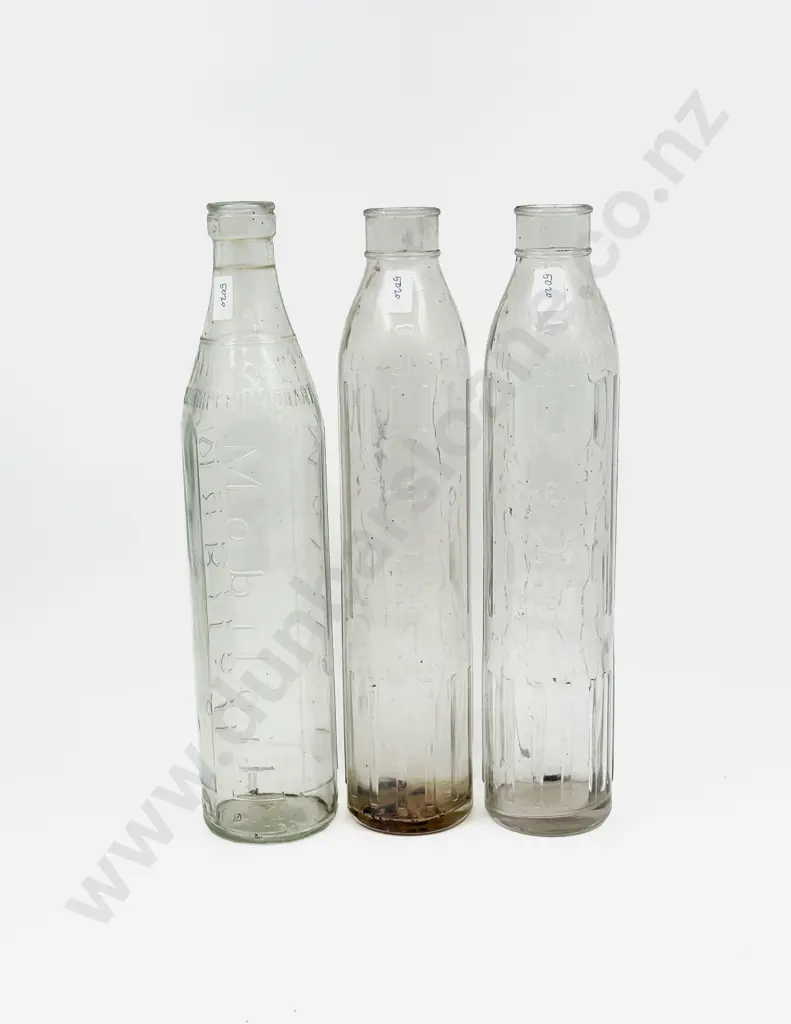 Vintage Glass Mobil Oil Bottle together with Two Shell Oil Bottles Image 1++