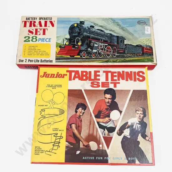 28 Piece Train Set with Boxed Junior Table Tennis Set