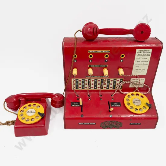Vintage Tinplate Kodeg Machine & Other Vintage Toy Telephone