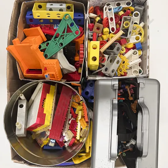 Qty of Assorted Construction Block Toys