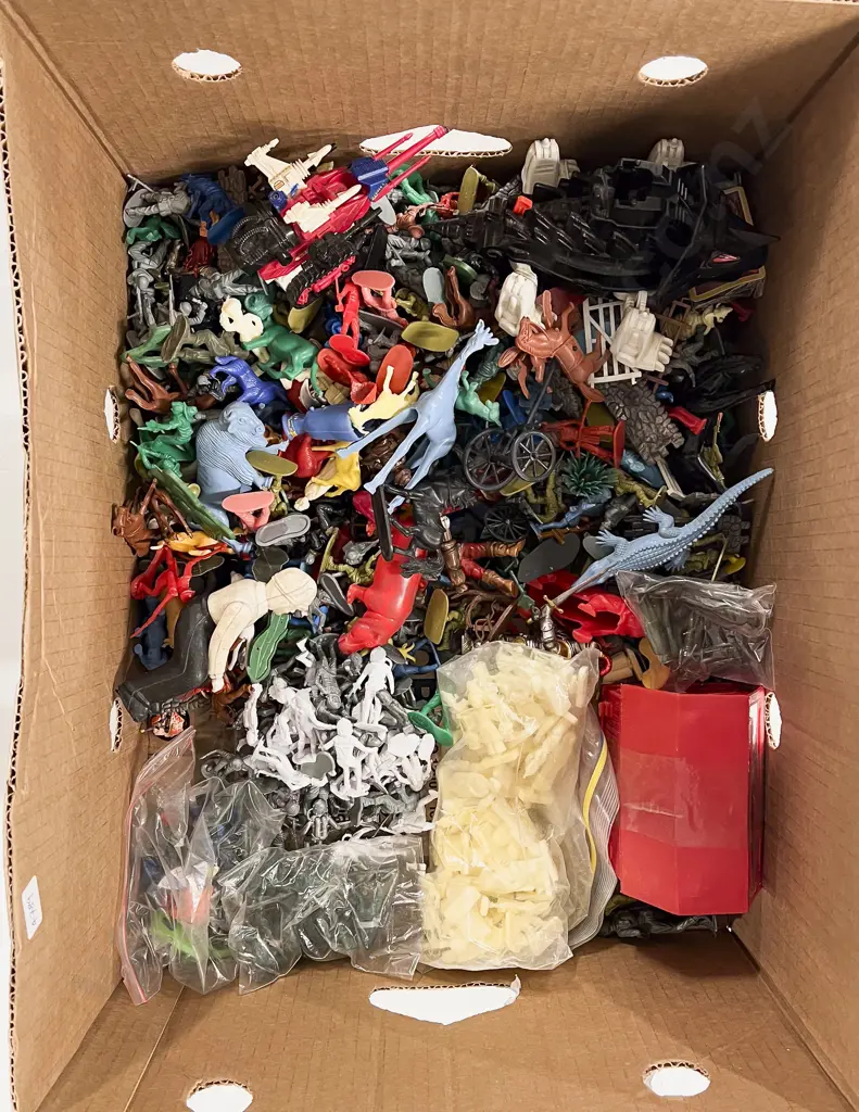Box Qty of Assorted Plastic Figures & Toys etc Image 1++
