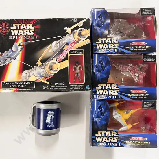 Four Assorted Boxed Star Wars Episode One Model Vehicles