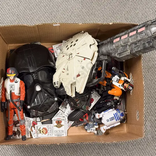 Box Qty of Mostly Star Wars Toys etc