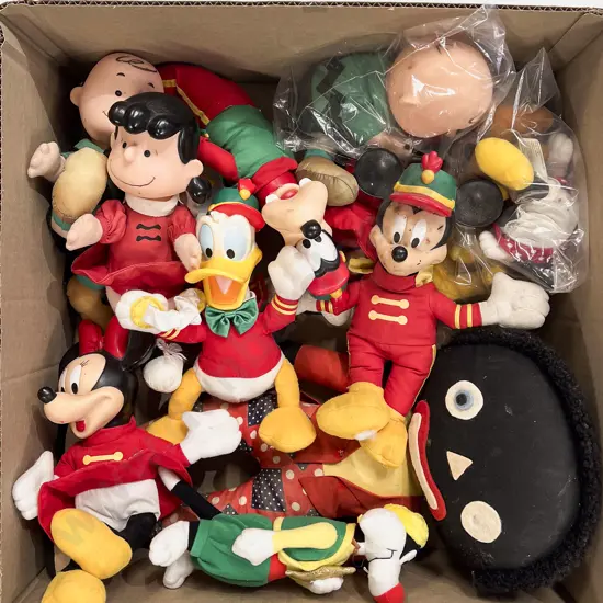 Box Qty of Assorted Disney & Other Soft Toys