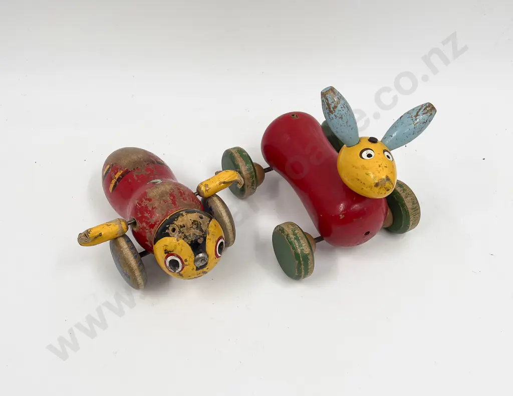 Box Qty of Assorted Vintage Wooden Toys Image 1++