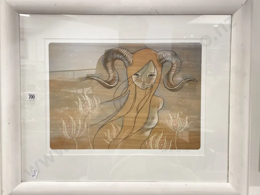 Indistinctly Signed - Horned Mermaid - Ltd Edition Print Image 1++