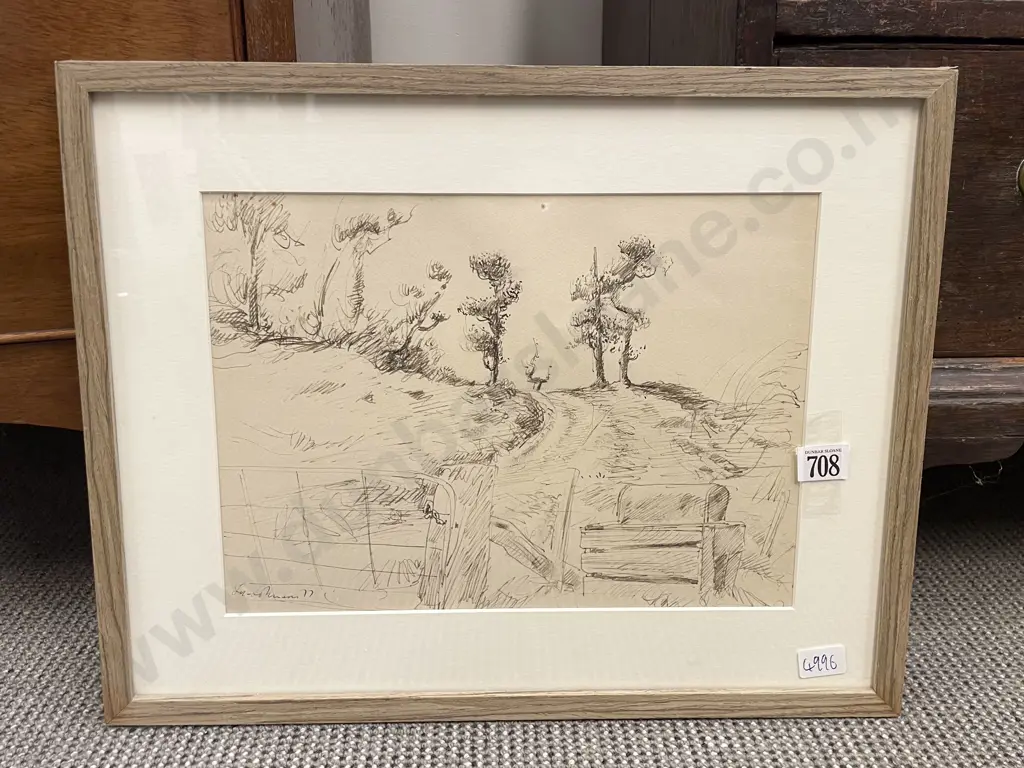 Eric Lee-Johson - Farm Gate Scene - Ink on Paper Image 1++