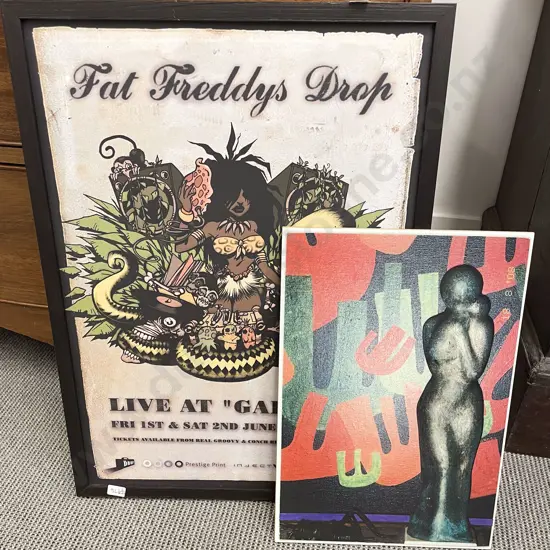 Framed Fat Freddy's Drop Reproduction Poster on Board