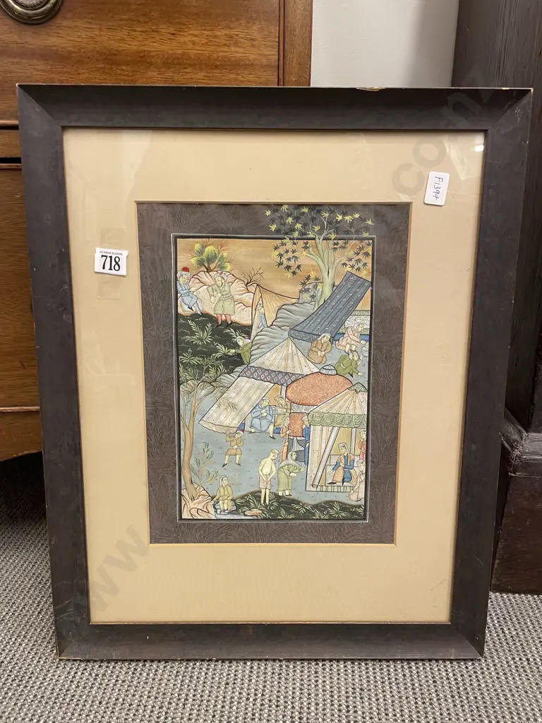 Indian Handpainted Figural Scene on Material Image 1++