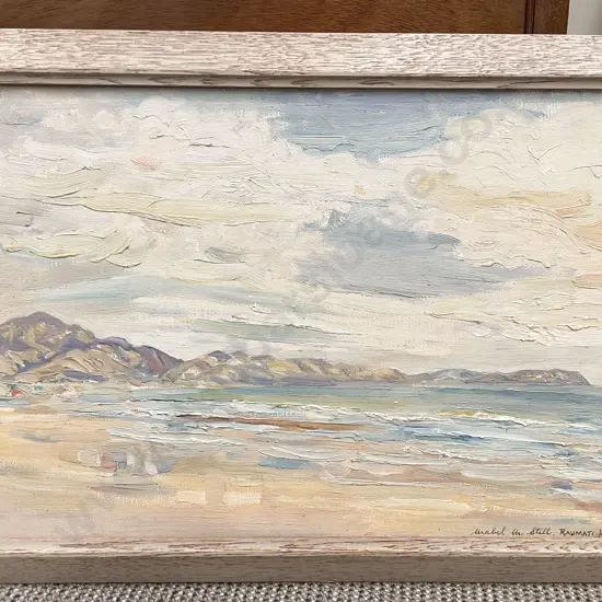 Mabel Still - Paraparaumu Beach Looking South - Oil on Board