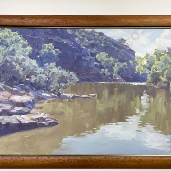 Unsigned - River Study - Oil on Board