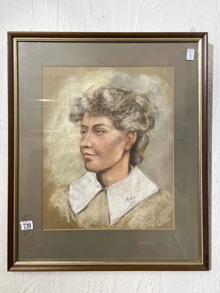 Indistinctly Signed - Pastel Portrait Image 1++