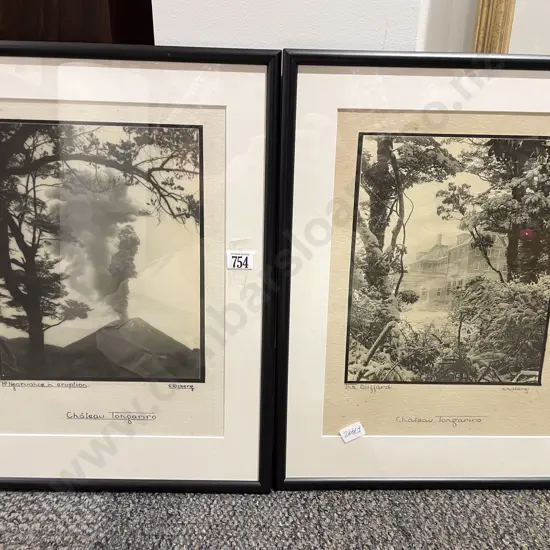 C. Risberg - Two Framed Black & White Photographs - Chateau Tongariro