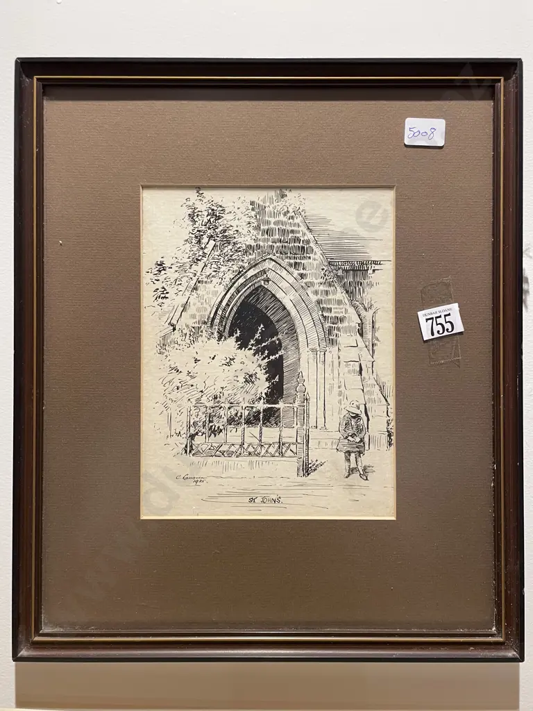 C. Laugesen - "St Johns Church Christchurch" - Print Image 1++