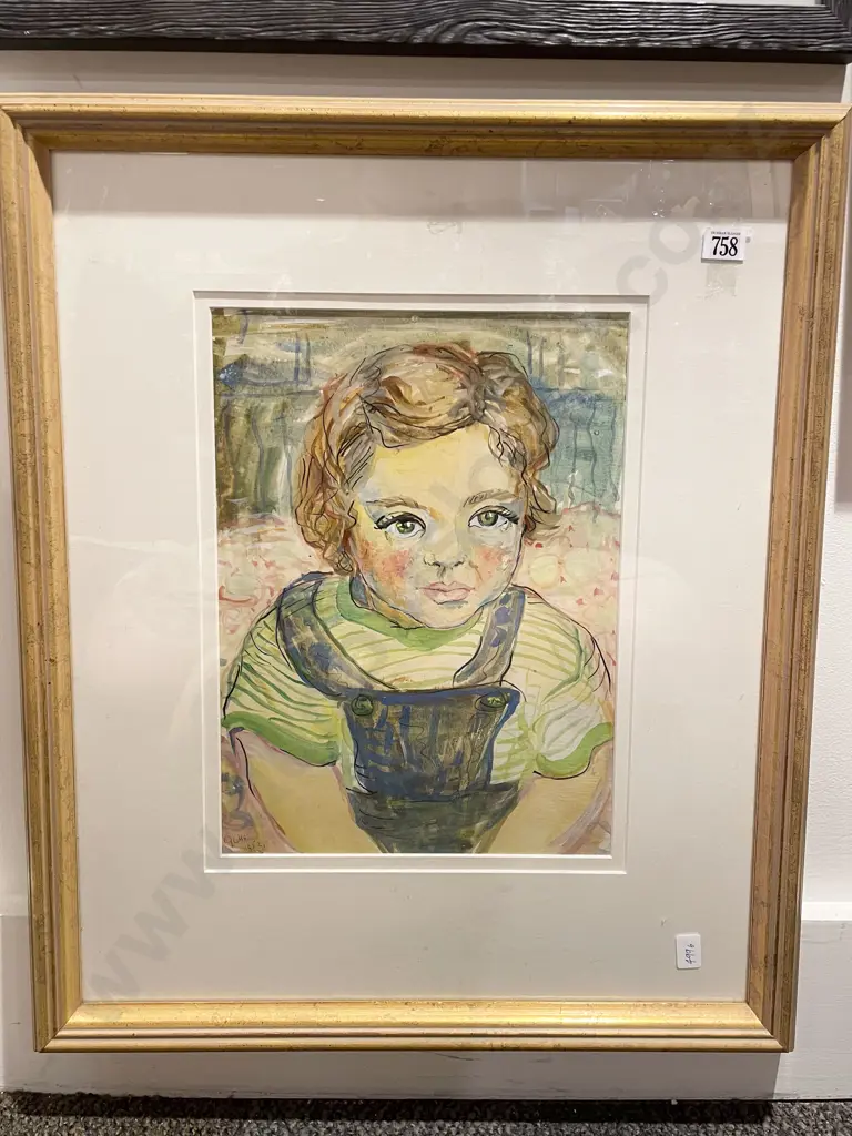 Gabriel Hope - "Portrait of Diana (Aged 4)" - Watercolour Image 1++
