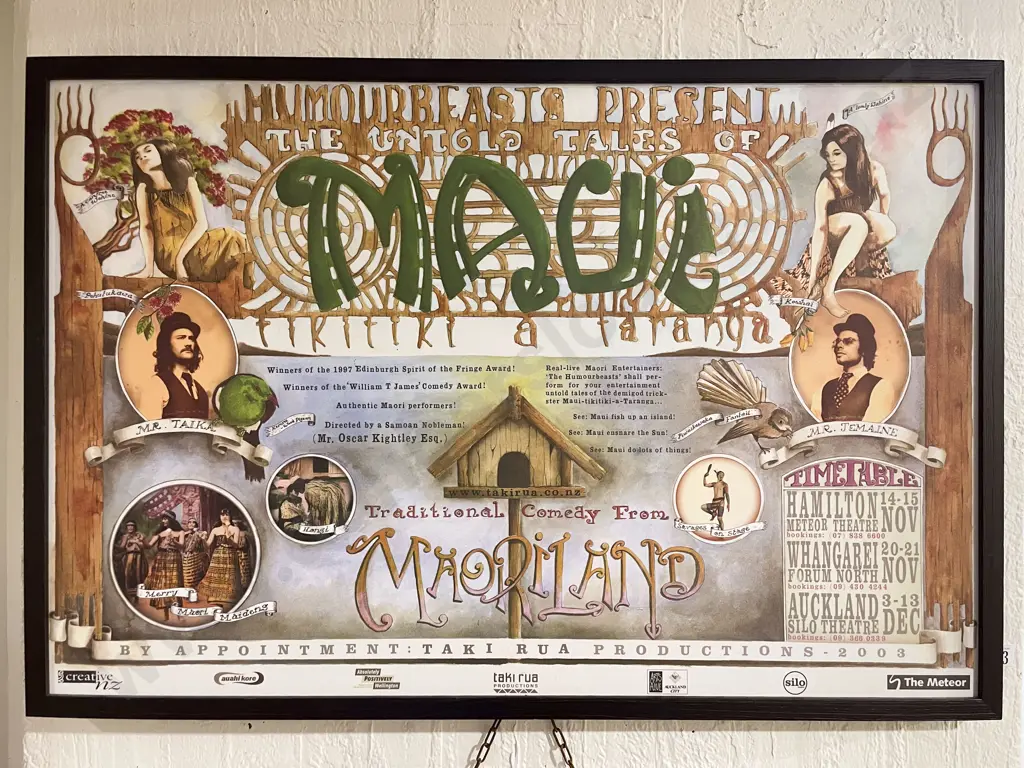 Framed Maoriland Festival Poster Printed on Board Image 1++