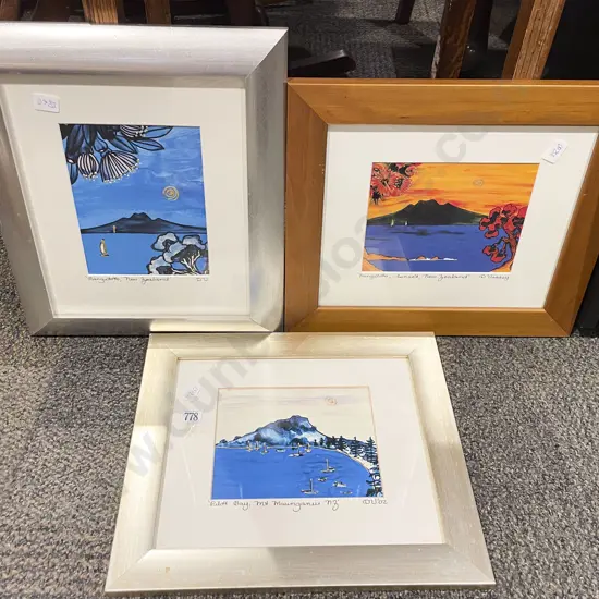D. Vassey - Three NZ Mixed Media Landscapes