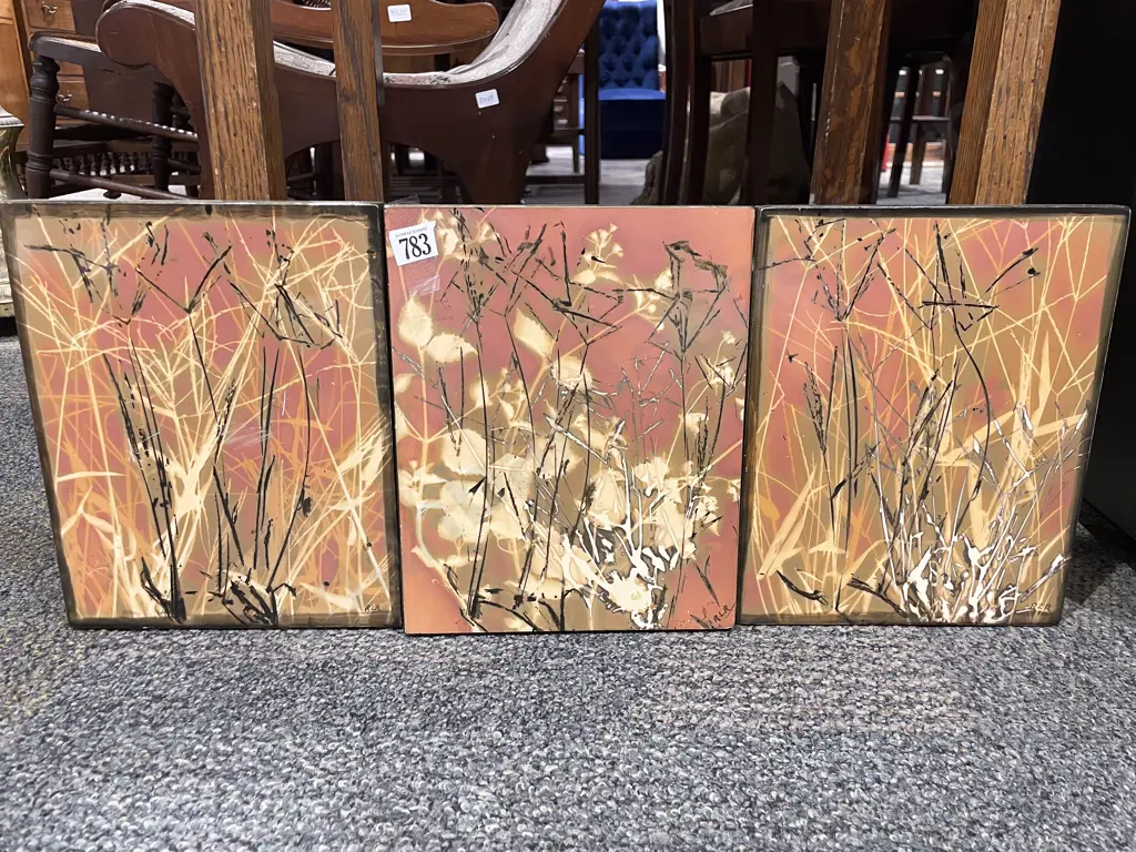 Raemon Rolfe - "Summer Grasses Series 2" - Silver Gelatin Print on Board Triptych Image 1++