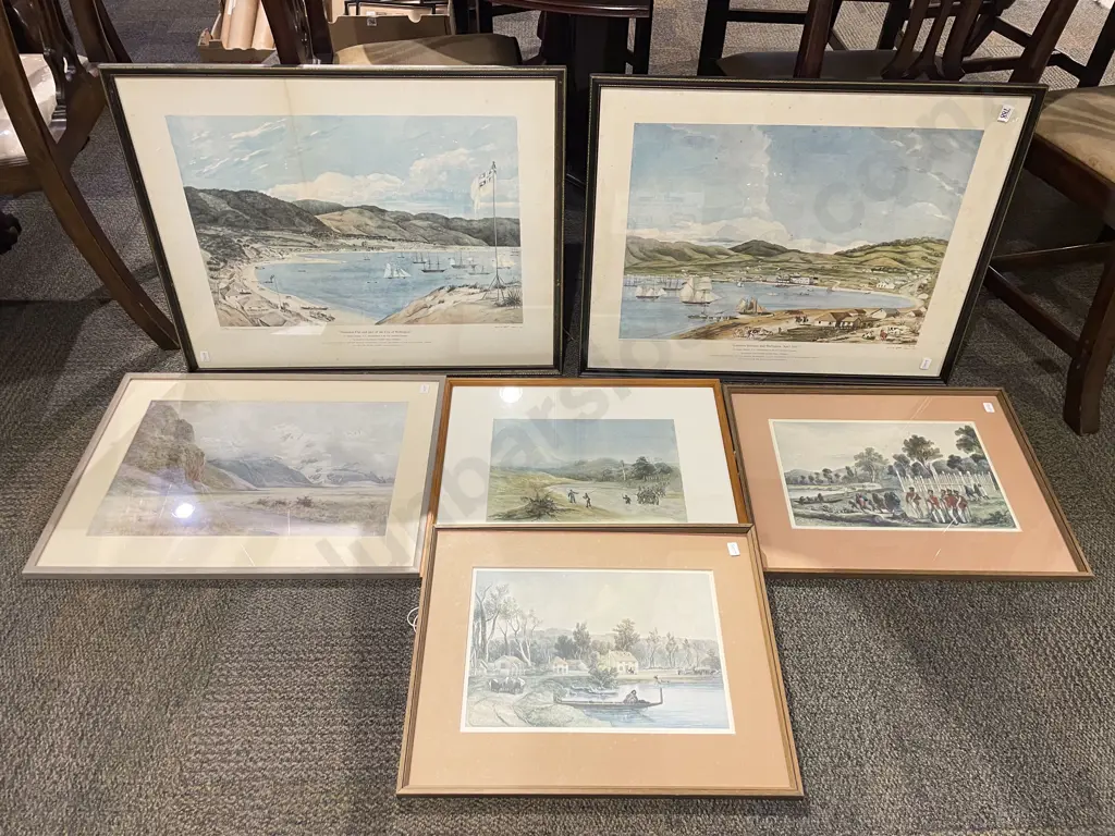 Six Assorted Framed Historical Prints Image 1++