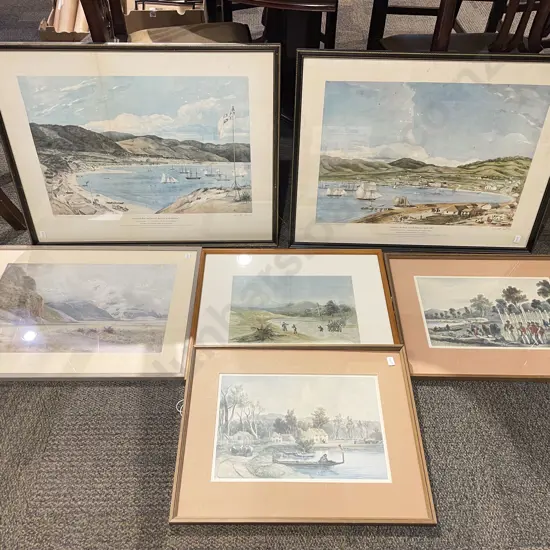 Six Assorted Framed Historical Prints