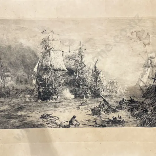 W. Wyllie Signed Loose Print together with Loose Map