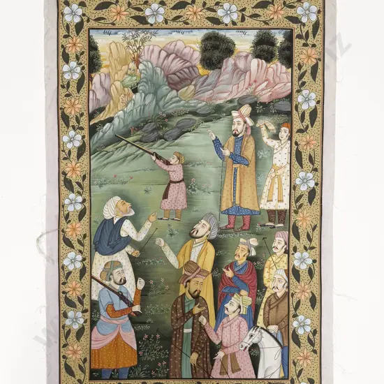 Two Late C20th Moghul School Paintings on Silk