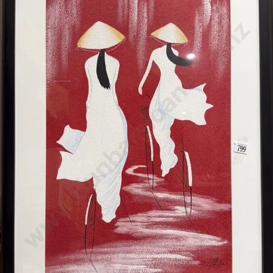 Indistinctly Signed - Cycling Study - Watercolour on Recycled Rice Paper