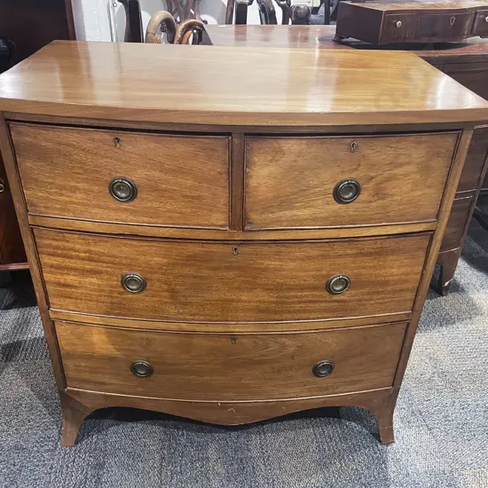 Regency Mahogany Bowfront Four Drawer Chest