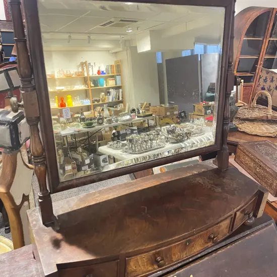 C19th Mahogany Swing Toilet Mirror