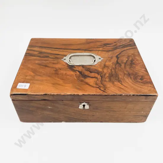Vict Figured Walnut Sewing Box
