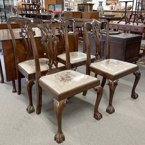Good Quality Set of Four Mahogany Chippendale Style Dining Chairs