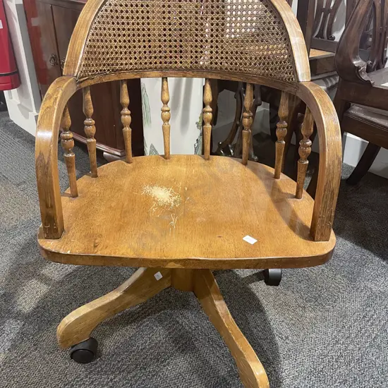 Cane & Stick Back Captains Chair